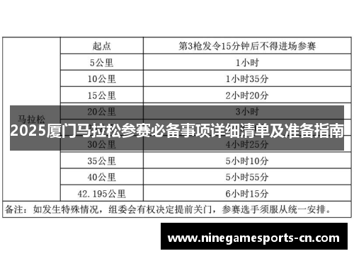 2025厦门马拉松参赛必备事项详细清单及准备指南