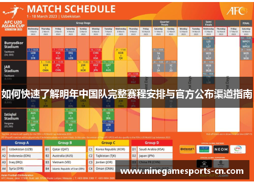 如何快速了解明年中国队完整赛程安排与官方公布渠道指南